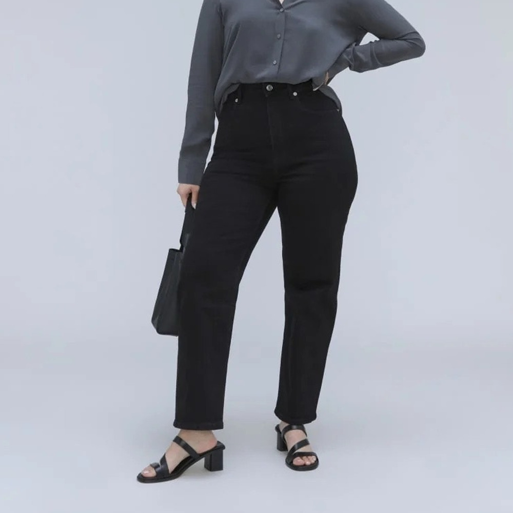 Everlane The Curvy Way High Hourglass Jean Coal Black Size 25 Regular NWT